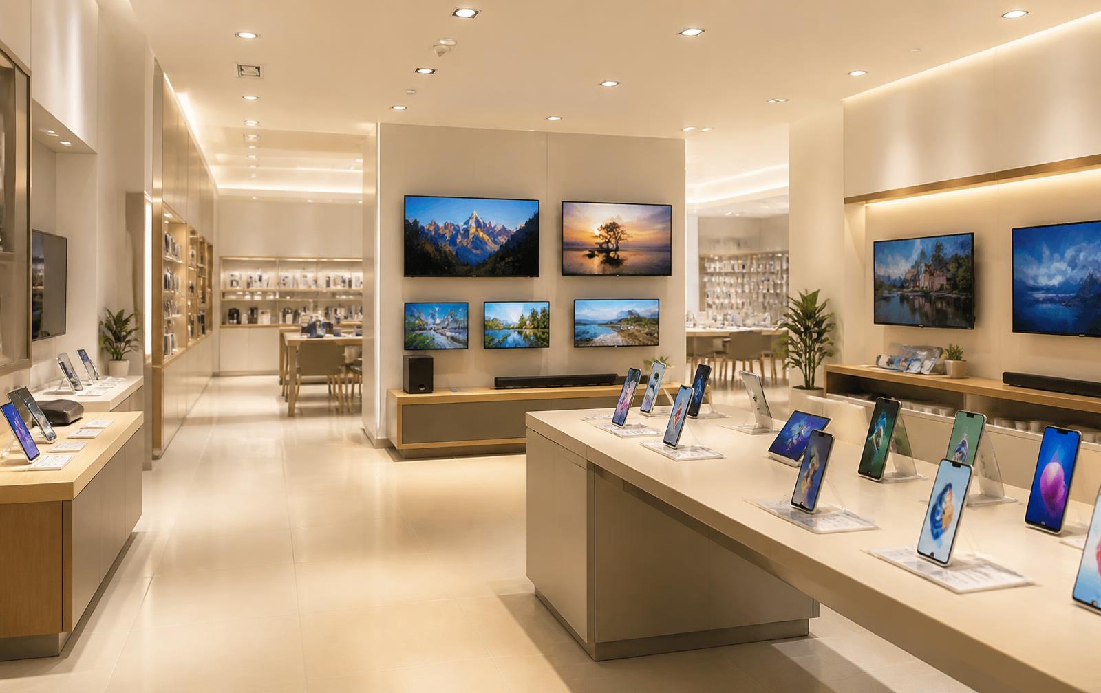 Interior of the Preetam Singh & Sons electronics showroom